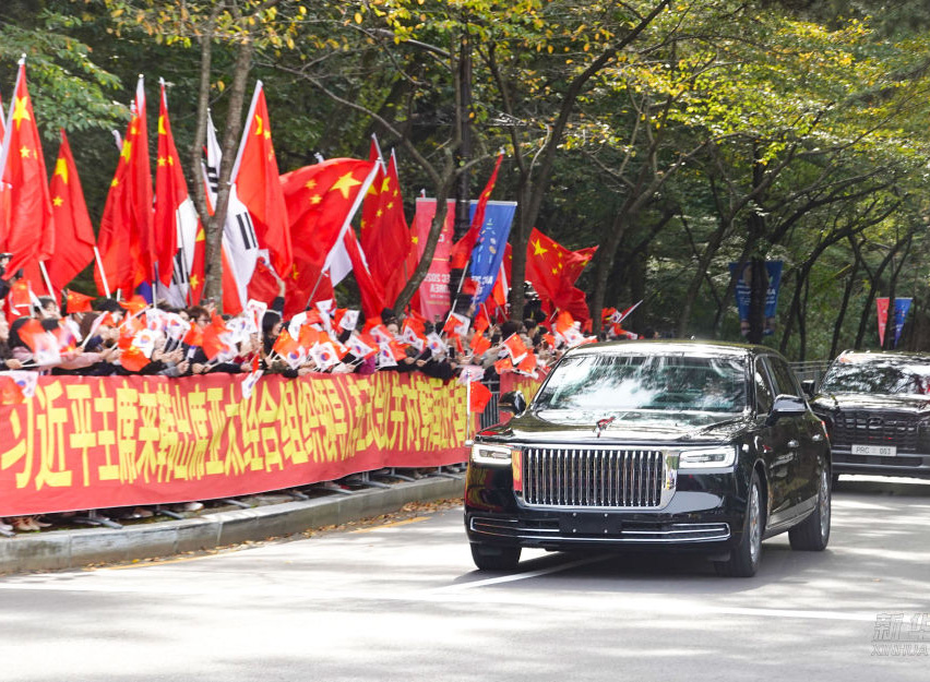 习近平抵达韩国受到热烈欢迎